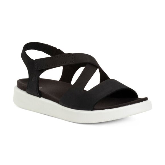 ECCO Black Suede Flowt Comfort Sandals